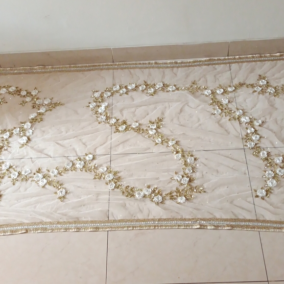 Other - Stunning dupatta with satin roses and sequins